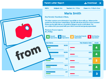 Parent Report with Flashcards